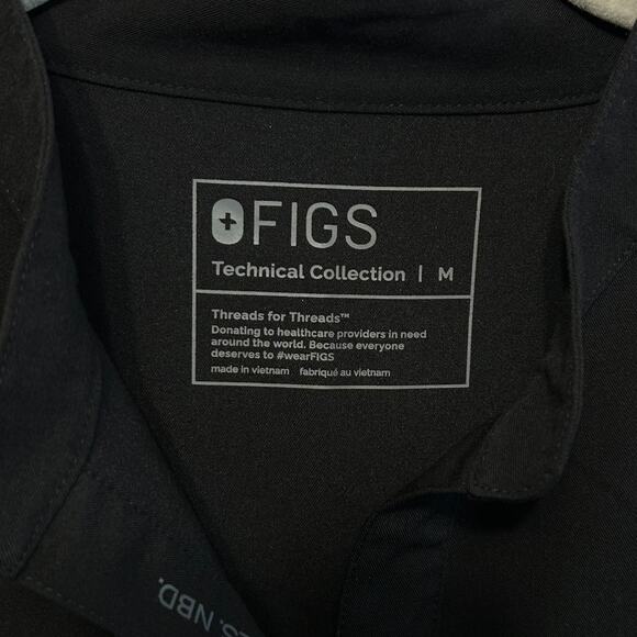 FIGS Rafaela Oversized Scrub Top Women's Sz M Black Healthcare Minimalist Sleek - Picture 4 of 8